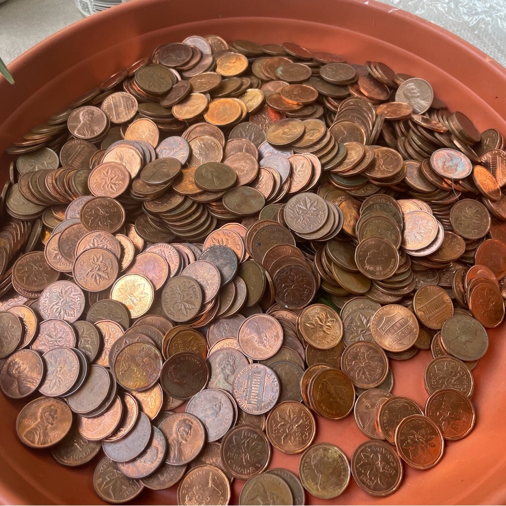 Collection of Canadian penny Coins, 1 cents, selling 100 pieces of them for $28